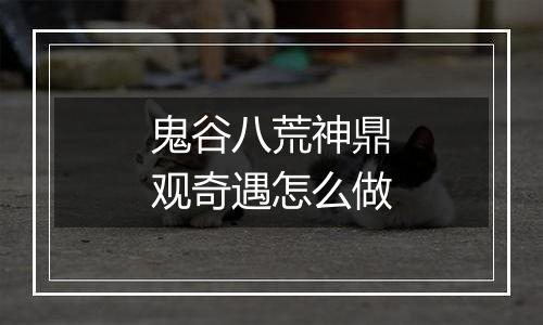 鬼谷八荒神鼎观奇遇怎么做