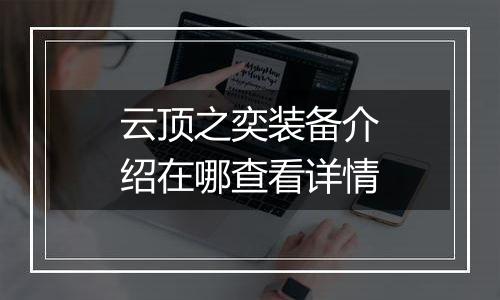 云顶之奕装备介绍在哪查看详情