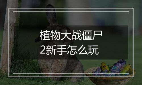 植物大战僵尸2新手怎么玩