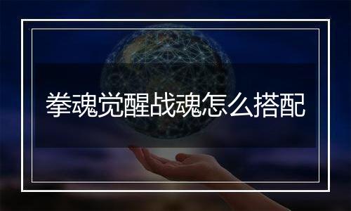 拳魂觉醒战魂怎么搭配