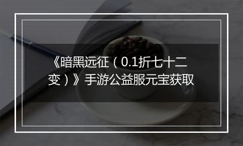 《暗黑远征（0.1折七十二变）》手游公益服元宝获取