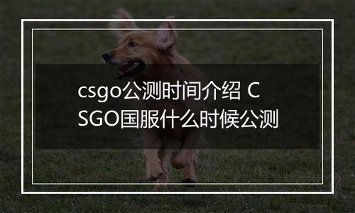 csgo公测时间介绍 CSGO国服什么时候公测