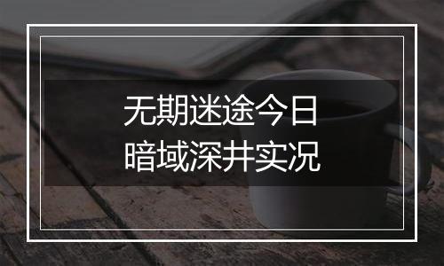 无期迷途今日暗域深井实况