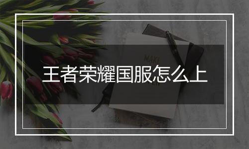 王者荣耀国服怎么上