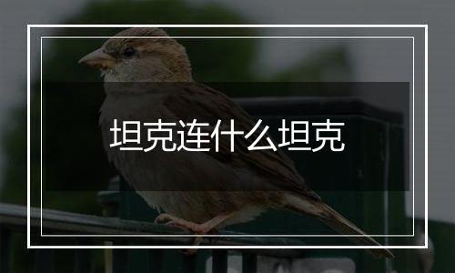 坦克连什么坦克