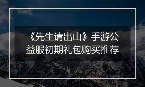 《先生请出山》手游公益服初期礼包购买推荐