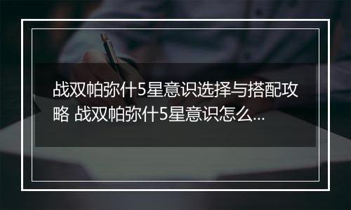 战双帕弥什5星意识选择与搭配攻略 战双帕弥什5星意识怎么选