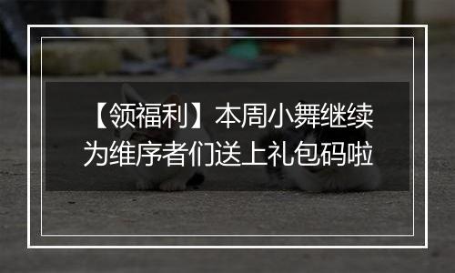 【领福利】本周小舞继续为维序者们送上礼包码啦