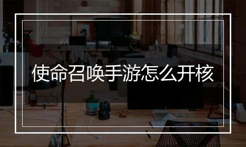 使命召唤手游怎么开核