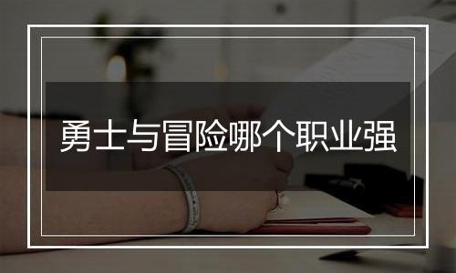 勇士与冒险哪个职业强
