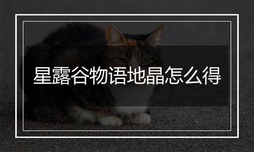 星露谷物语地晶怎么得