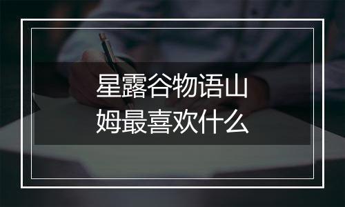 星露谷物语山姆最喜欢什么