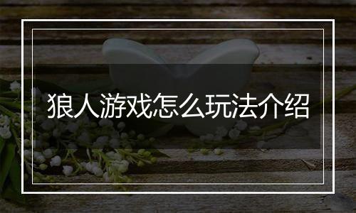 狼人游戏怎么玩法介绍
