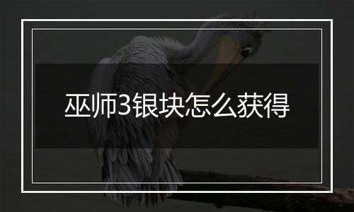 巫师3银块怎么获得