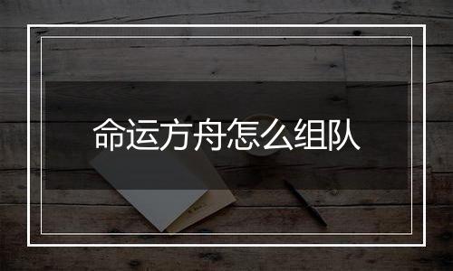 命运方舟怎么组队