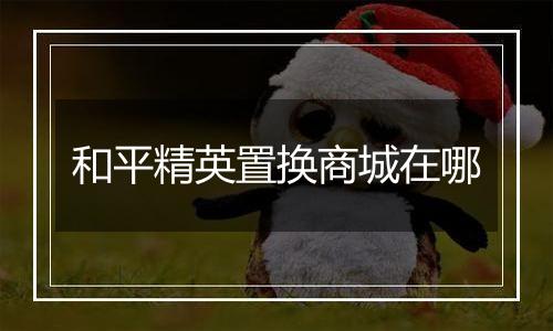 和平精英置换商城在哪