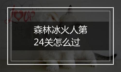 森林冰火人第24关怎么过