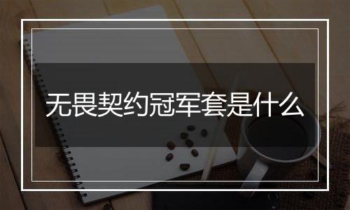 无畏契约冠军套是什么