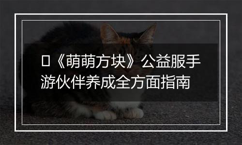 ​《萌萌方块》公益服手游伙伴养成全方面指南