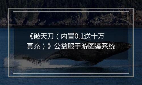 《破天刀（内置0.1送十万真充）》公益服手游图鉴系统