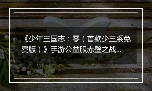 《少年三国志:零(首款少三系免费版)》手游公益服赤壁之战攻略