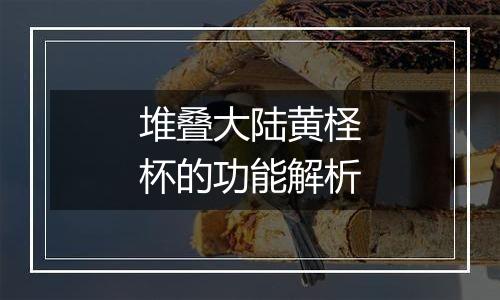 堆叠大陆黄柽杯的功能解析