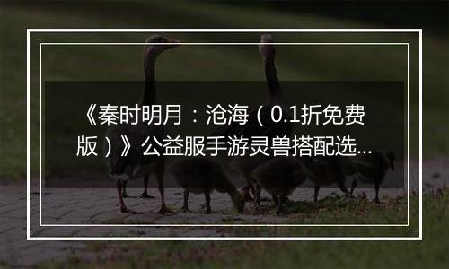 《秦时明月：沧海（0.1折免费版）》公益服手游灵兽搭配选择