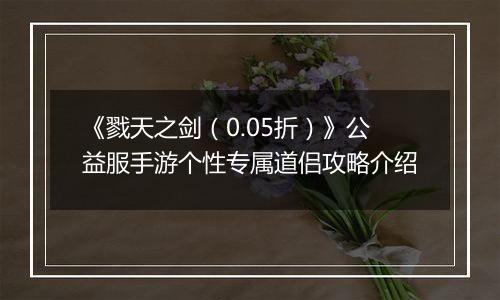 《戮天之剑（0.05折）》公益服手游个性专属道侣攻略介绍