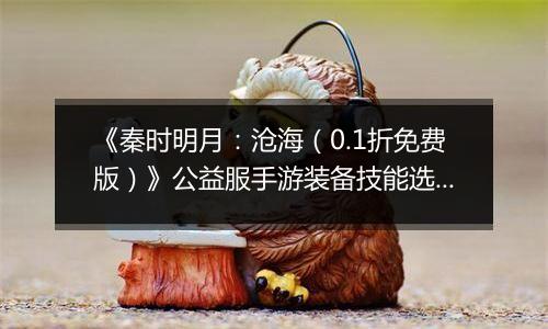 《秦时明月：沧海（0.1折免费版）》公益服手游装备技能选择
