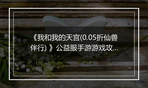 《我和我的天宫(0.05折仙兽伴行) 》公益服手游游戏攻略