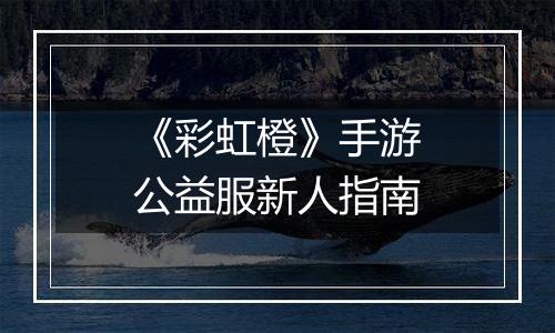 《彩虹橙》手游公益服新人指南