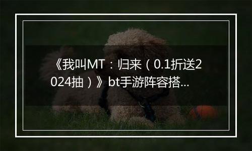 《我叫MT：归来（0.1折送2024抽）》bt手游阵容搭配变强指南