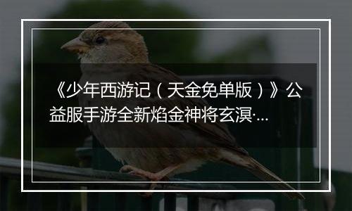 《少年西游记（天金免单版）》公益服手游全新焰金神将玄溟·敖丙情报抢先看！