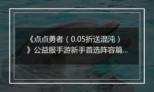《点点勇者（0.05折送混沌）》公益服手游新手首选阵容篇之二