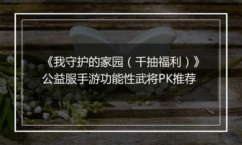 《我守护的家园（千抽福利）》公益服手游功能性武将PK推荐