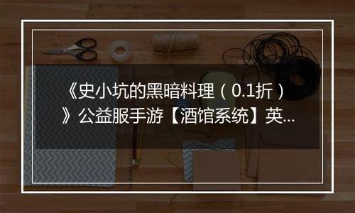 《史小坑的黑暗料理（0.1折）》公益服手游【酒馆系统】英雄介绍