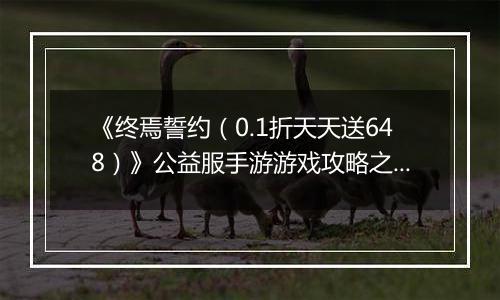 《终焉誓约（0.1折天天送648）》公益服手游游戏攻略之本命攻略