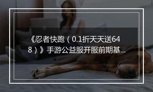 《忍者快跑（0.1折天天送648）》手游公益服开服前期基础搭配与推图教程