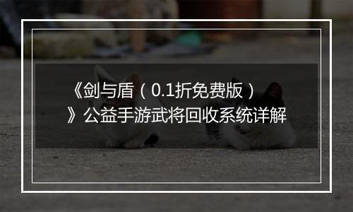 《剑与盾（0.1折免费版）》公益手游武将回收系统详解