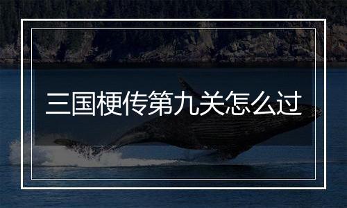 三国梗传第九关怎么过