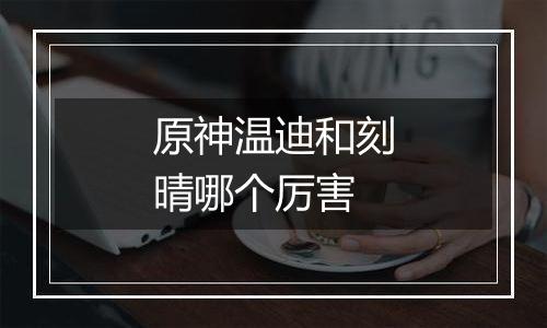 原神温迪和刻晴哪个厉害