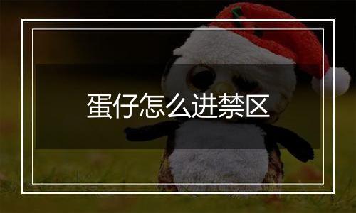 蛋仔怎么进禁区