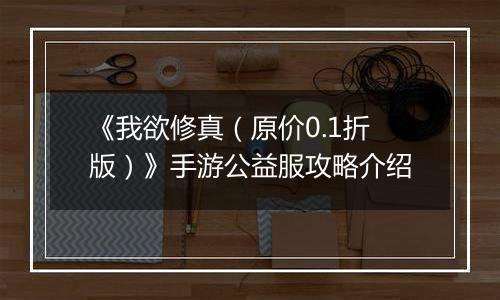 《我欲修真（原价0.1折版）》手游公益服攻略介绍