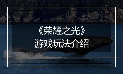 《荣耀之光》游戏玩法介绍