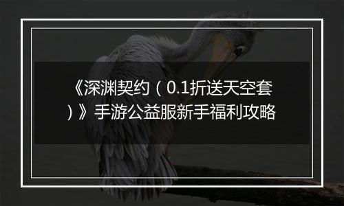 《深渊契约（0.1折送天空套) 》手游公益服新手福利攻略
