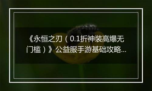 《永恒之刃（0.1折神装高爆无门槛）》公益服手游基础攻略—随机悬赏事件