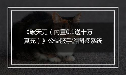《破天刀（内置0.1送十万真充）》公益服手游图鉴系统
