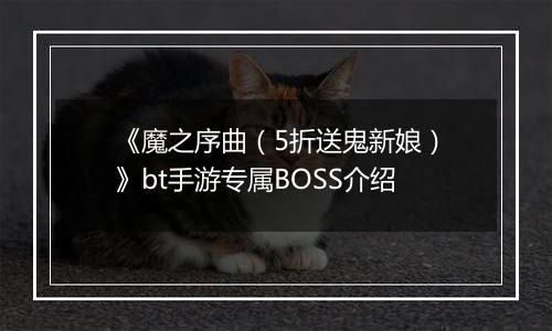 《魔之序曲（5折送鬼新娘）》bt手游专属BOSS介绍