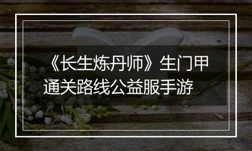 《长生炼丹师》生门甲通关路线公益服手游