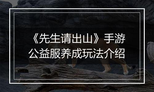 《先生请出山》手游公益服养成玩法介绍